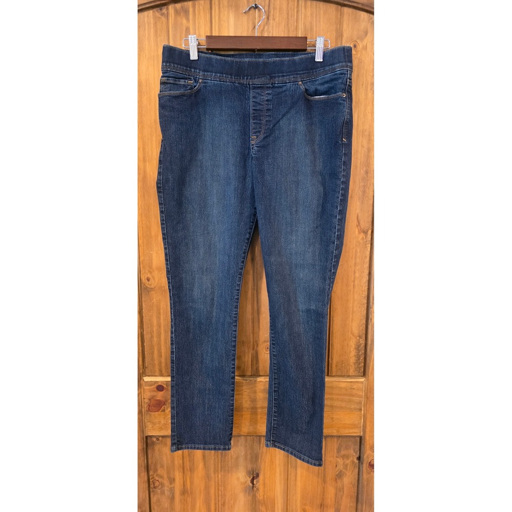 Levi Strauss Pull On Jeans Women 14M W32 Blue Excellent Skinny 18458-0002
